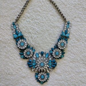 Blue Flower / Star Statement Necklace
